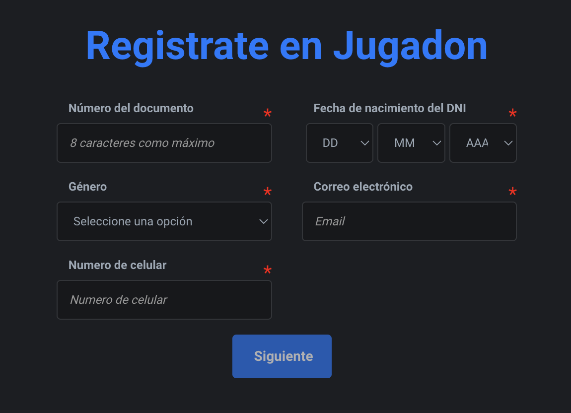 Jugalodos Registrarme